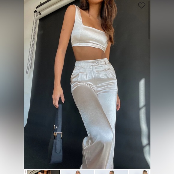 Princess Polly HUXLEY SET SATIN CHAMPAGNE - Picture 3 of 12